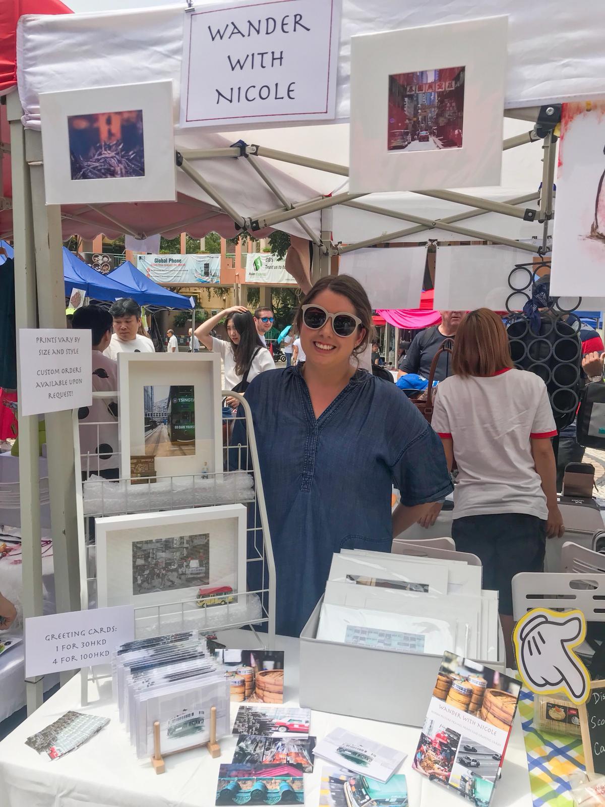 Nicole at a hong kong market stall for the first time.