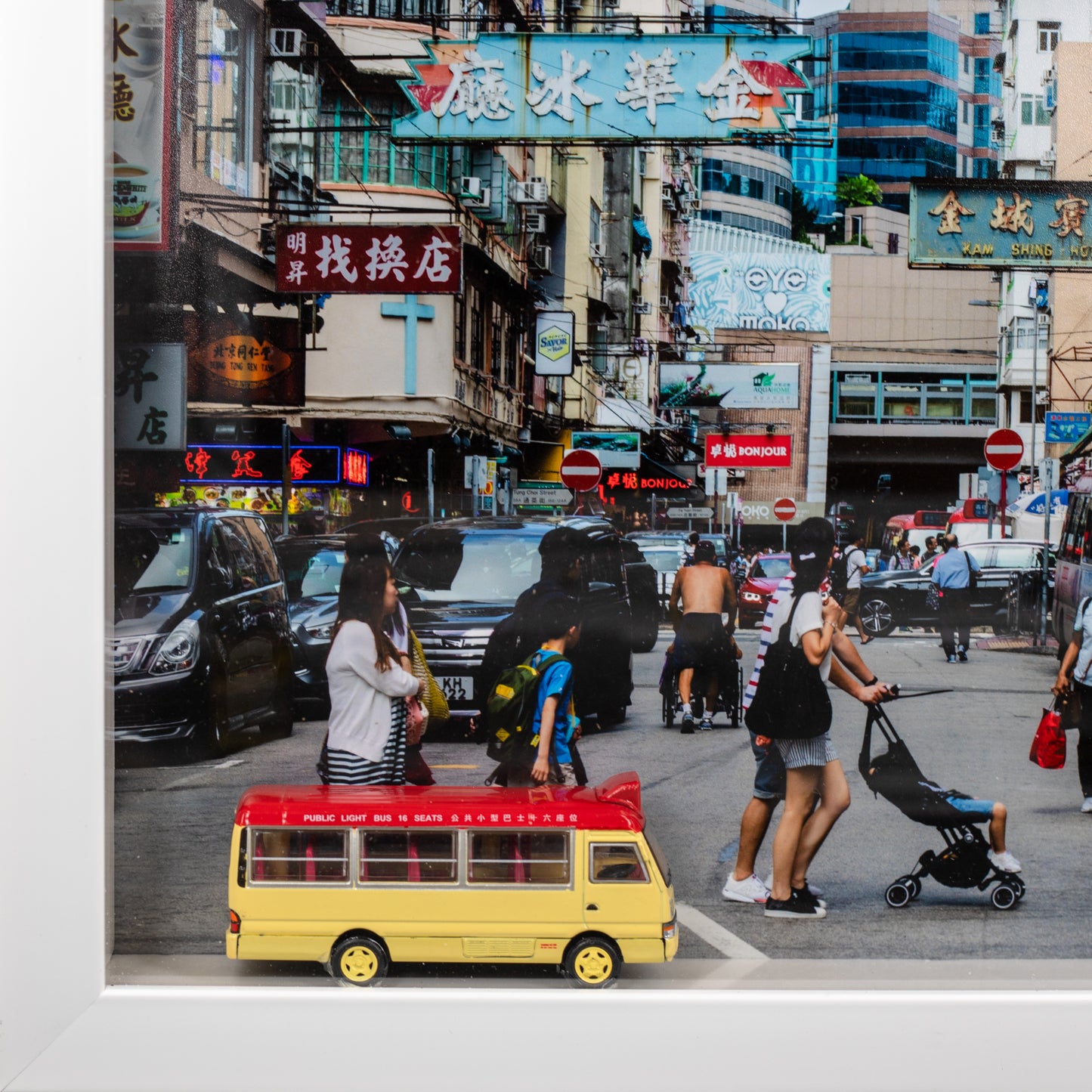 Mongkok Madness Red Mini Bus 3D Frame
