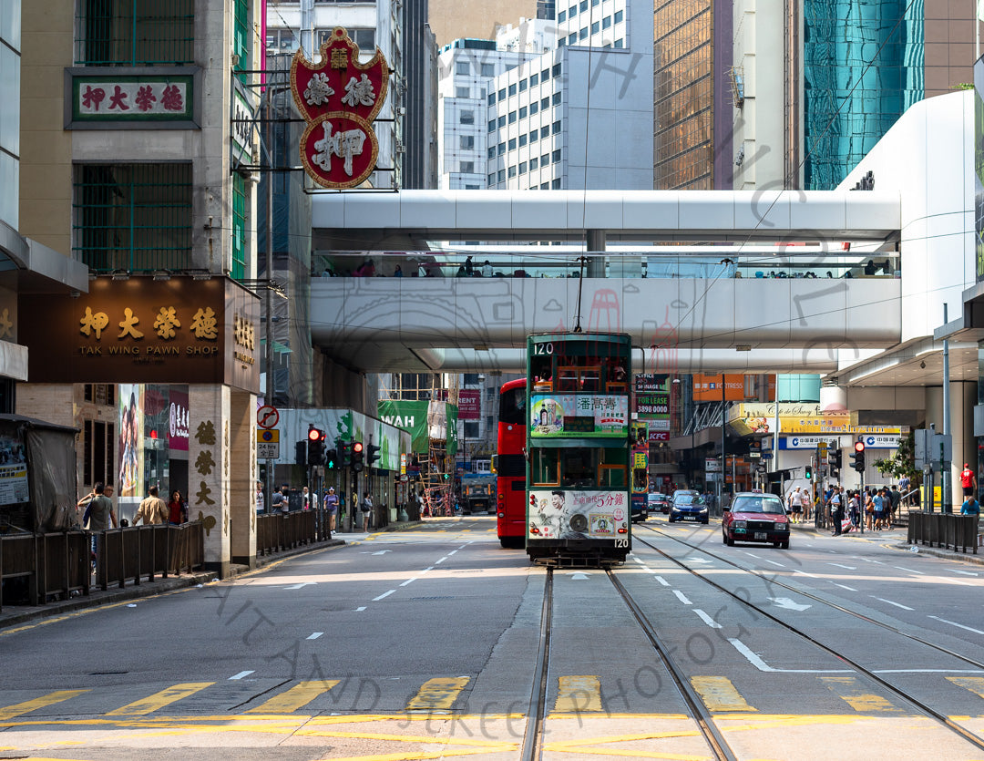 Old Central Ding Ding Tram Print from picture frame